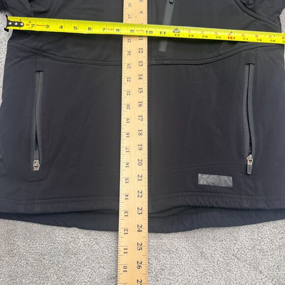 REI Fleece Lined Softshell Jacket Mens Medium Black Full Zip Pocket Outdoor Hike - Picture 11 of 14
